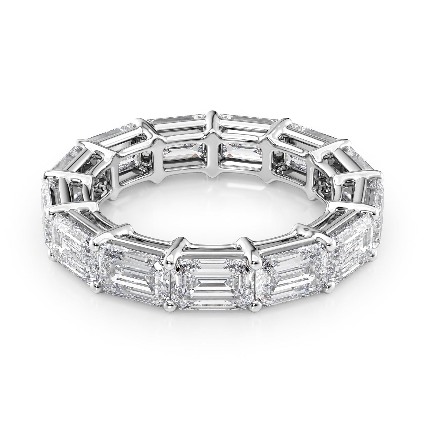 6ct Sarona Emerald Cut Moissanite Ring - Silver