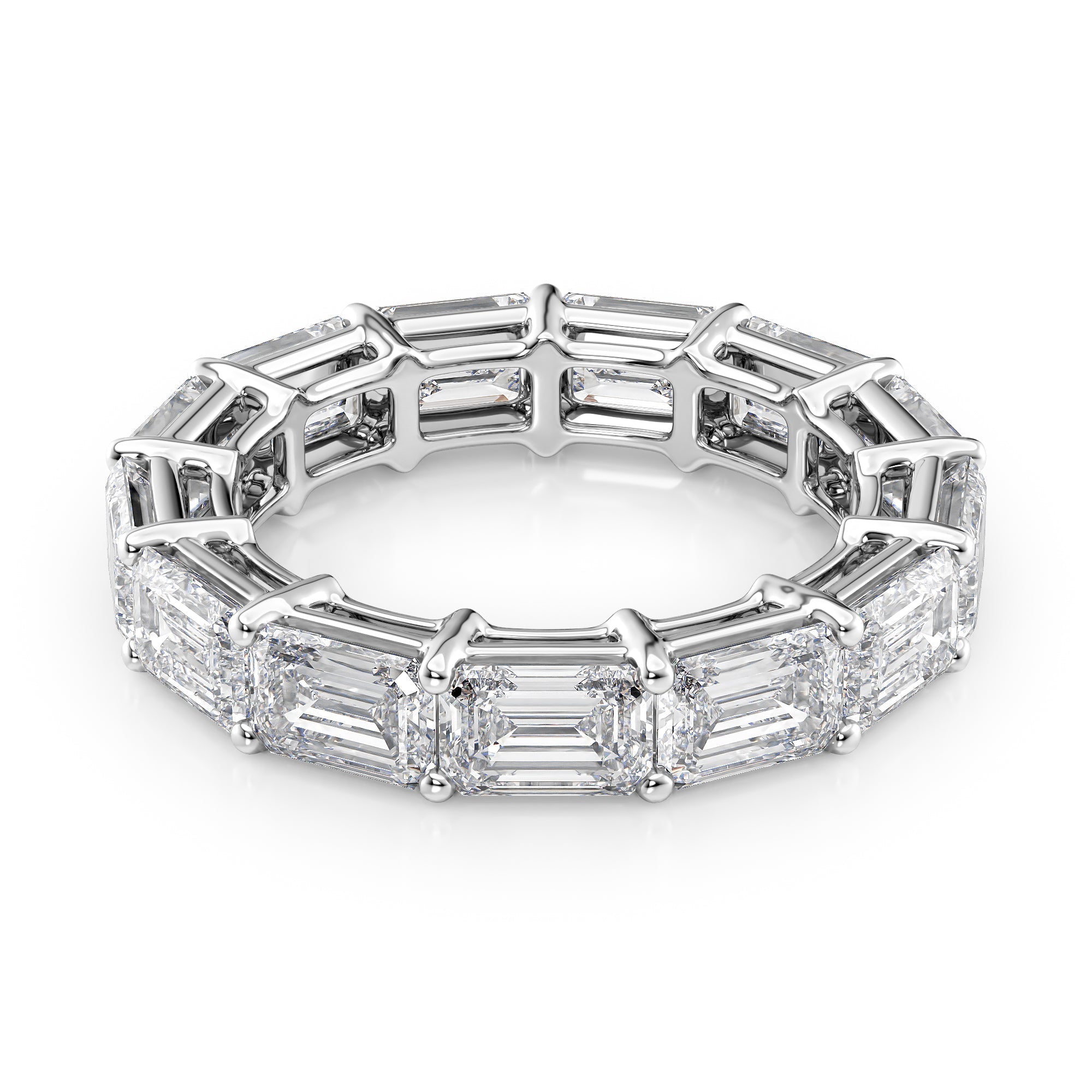 6ct Sarona Emerald Cut Moissanite Ring - Silver