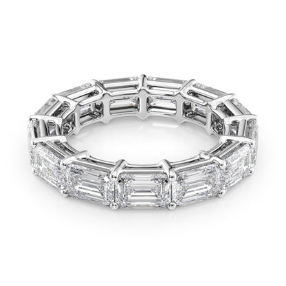 6ct Sarona Emerald Cut Moissanite Ring - Silver