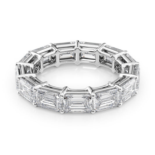 6ct Sarona Emerald Cut Moissanite Ring - Silver