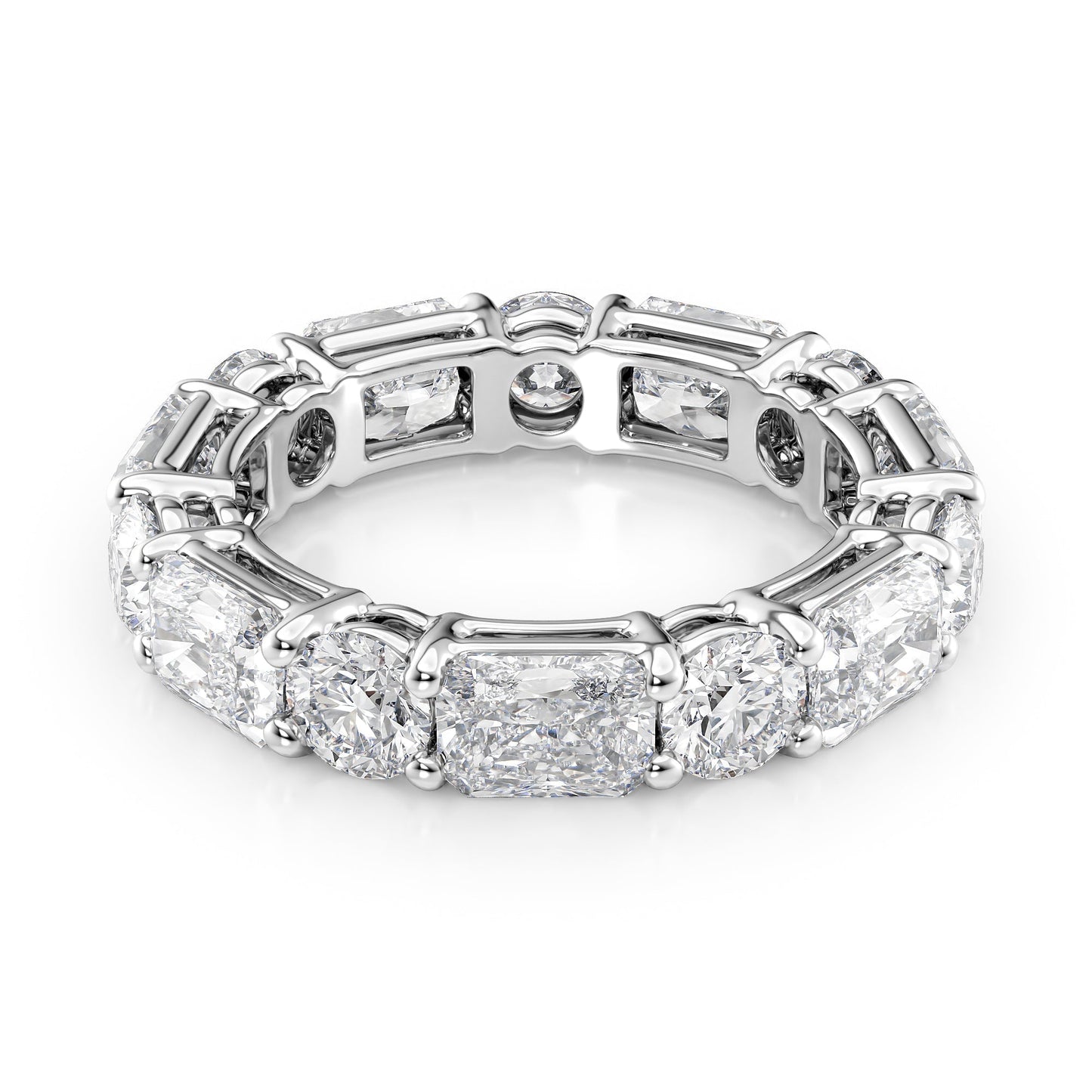 5.7ct Albena Round Cut Moissanite Ring - Silver
