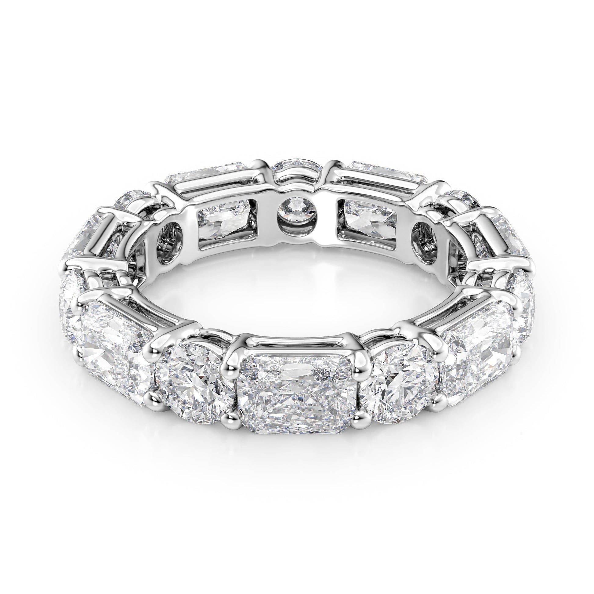 5.7ct Albena Round Cut Moissanite Ring - Silver