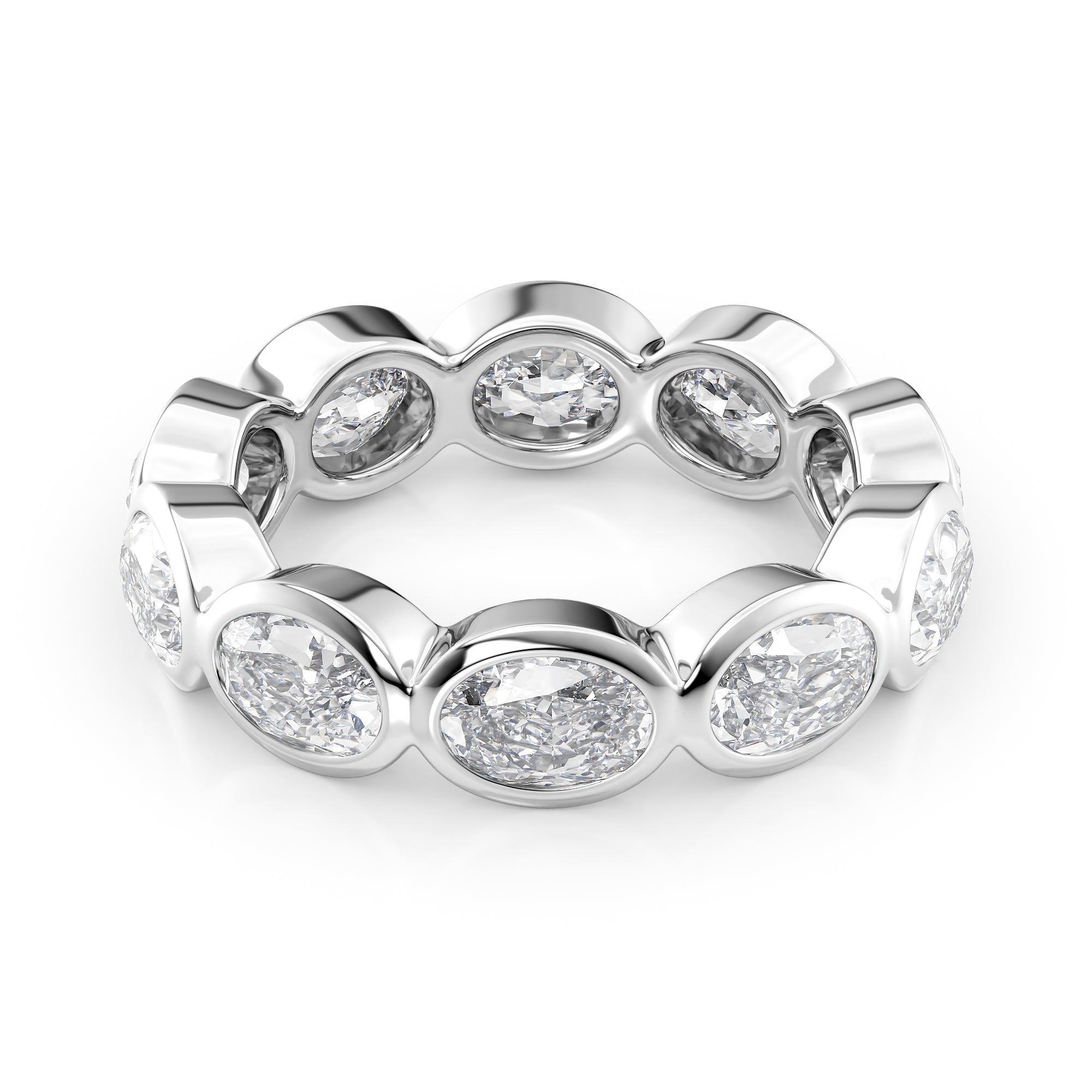 4ct Amora Oval Cut Moissanite Ring - Silver