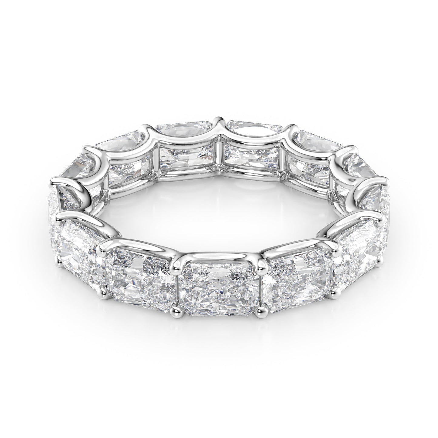 5ct Kirsara Radiant Cut Moissanite Ring - Silver