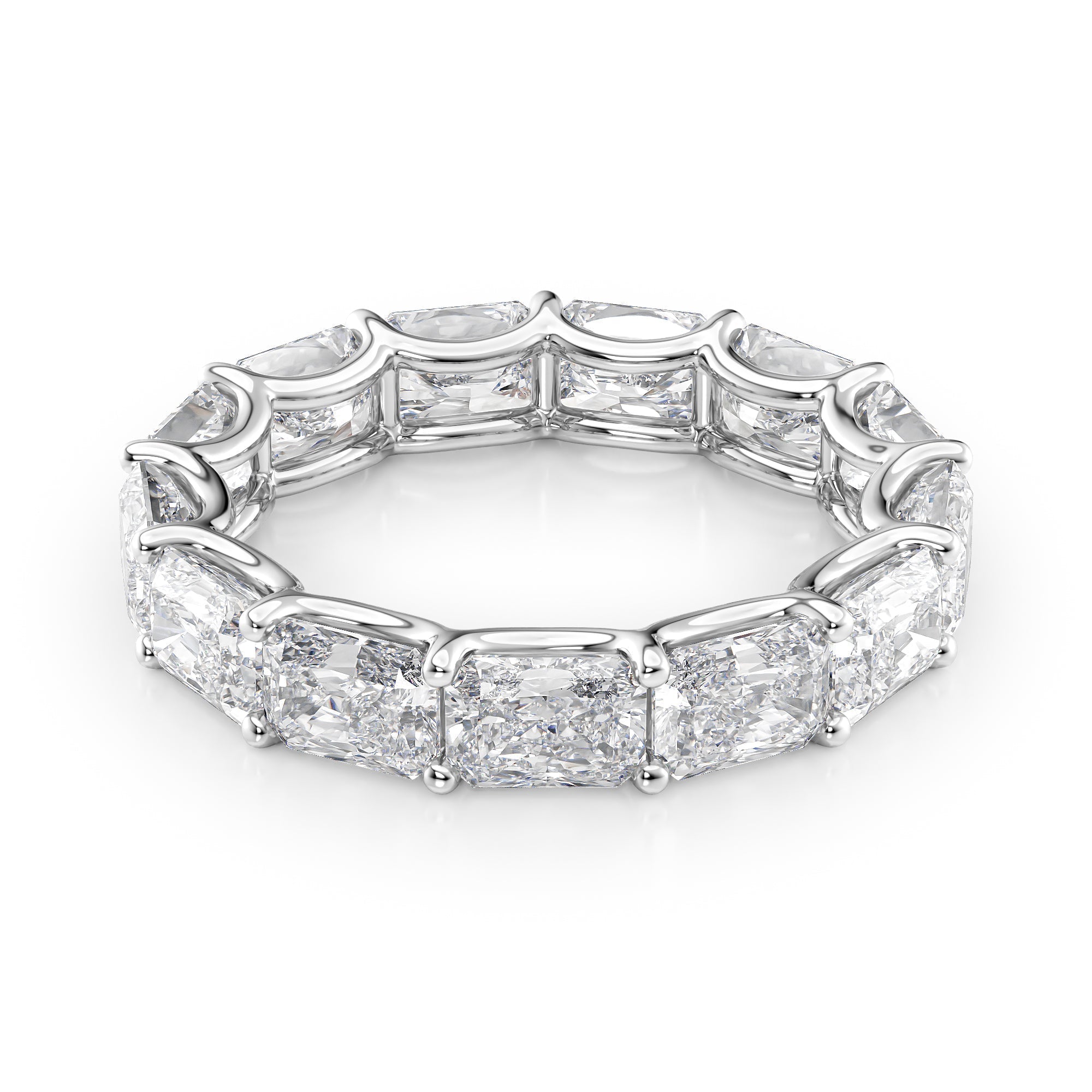 5ct Kirsara Radiant Cut Moissanite Ring - Silver