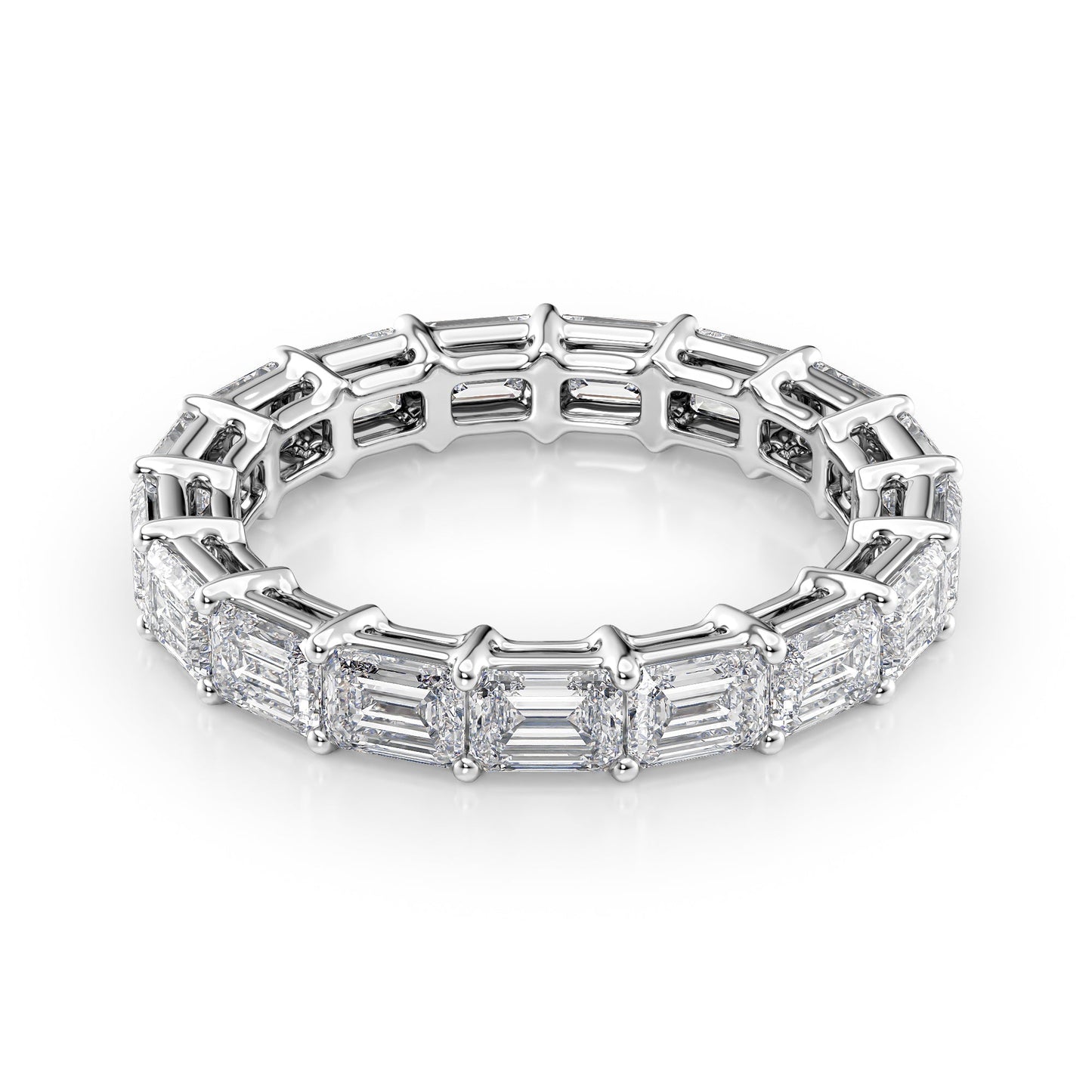 4ct Virama Emerald Cut Moissanite Ring - Silver
