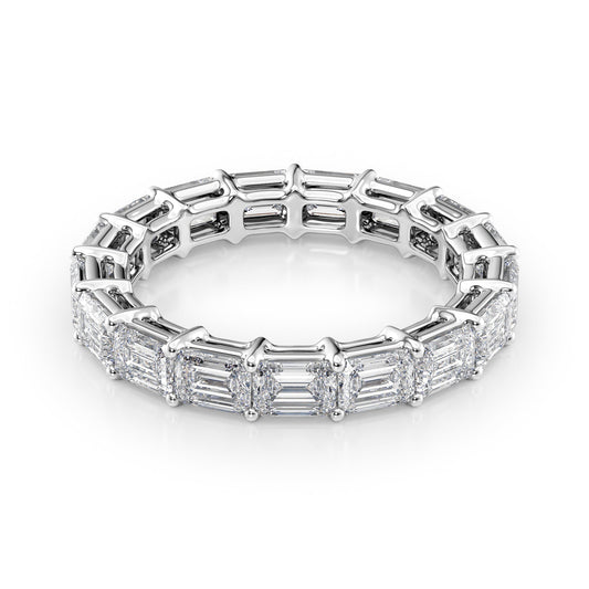 4ct Virama Emerald Cut Moissanite Ring - Silver
