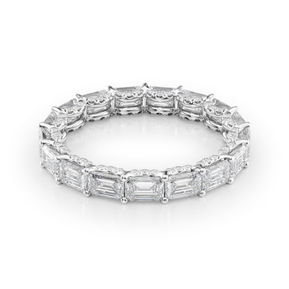 3.8ct Brielle Emerald Cut Moissanite Ring - Silver