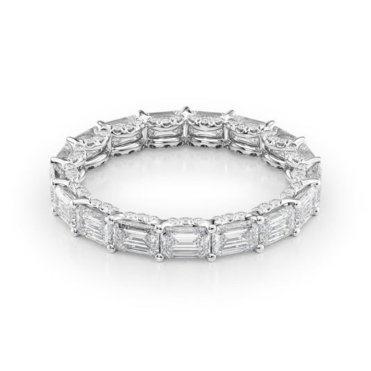 3.8ct Brielle Emerald Cut Moissanite Ring - Silver