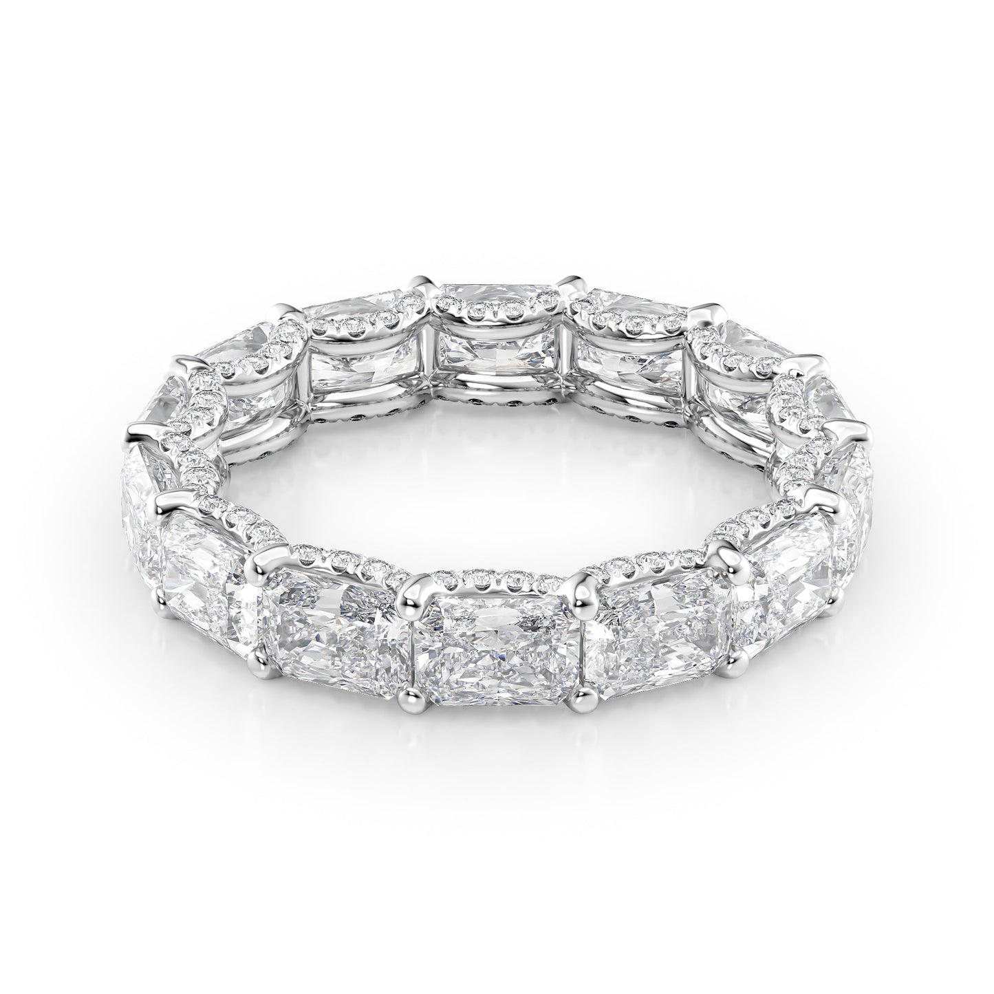 4.3ct Briona Radiant Cut Moissanite Ring - Silver