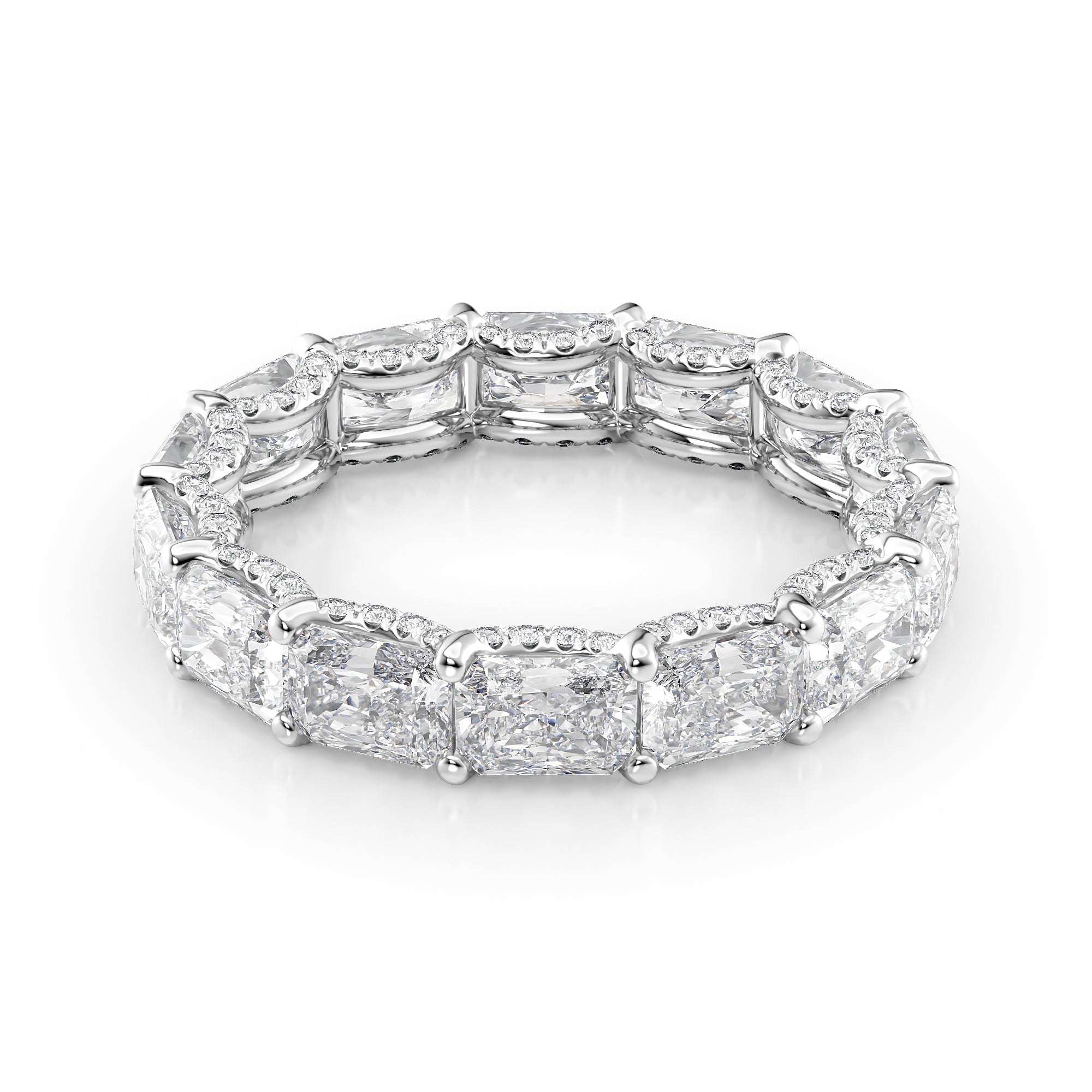 4.3ct Briona Radiant Cut Moissanite Ring - Silver