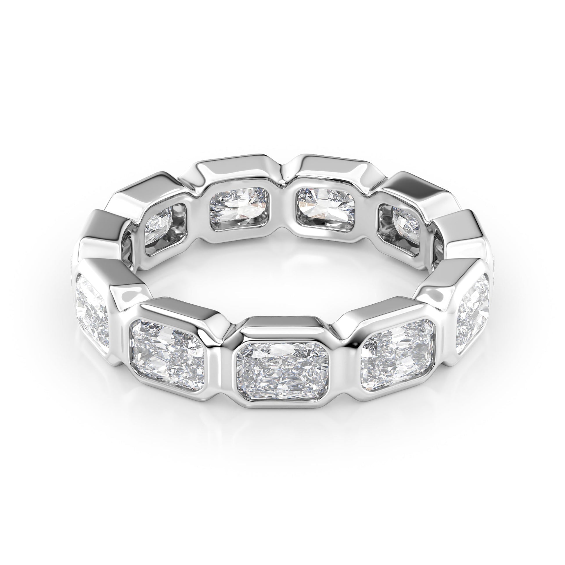 3.3ct Fabia Radiant Cut Moissanite Ring - Silver