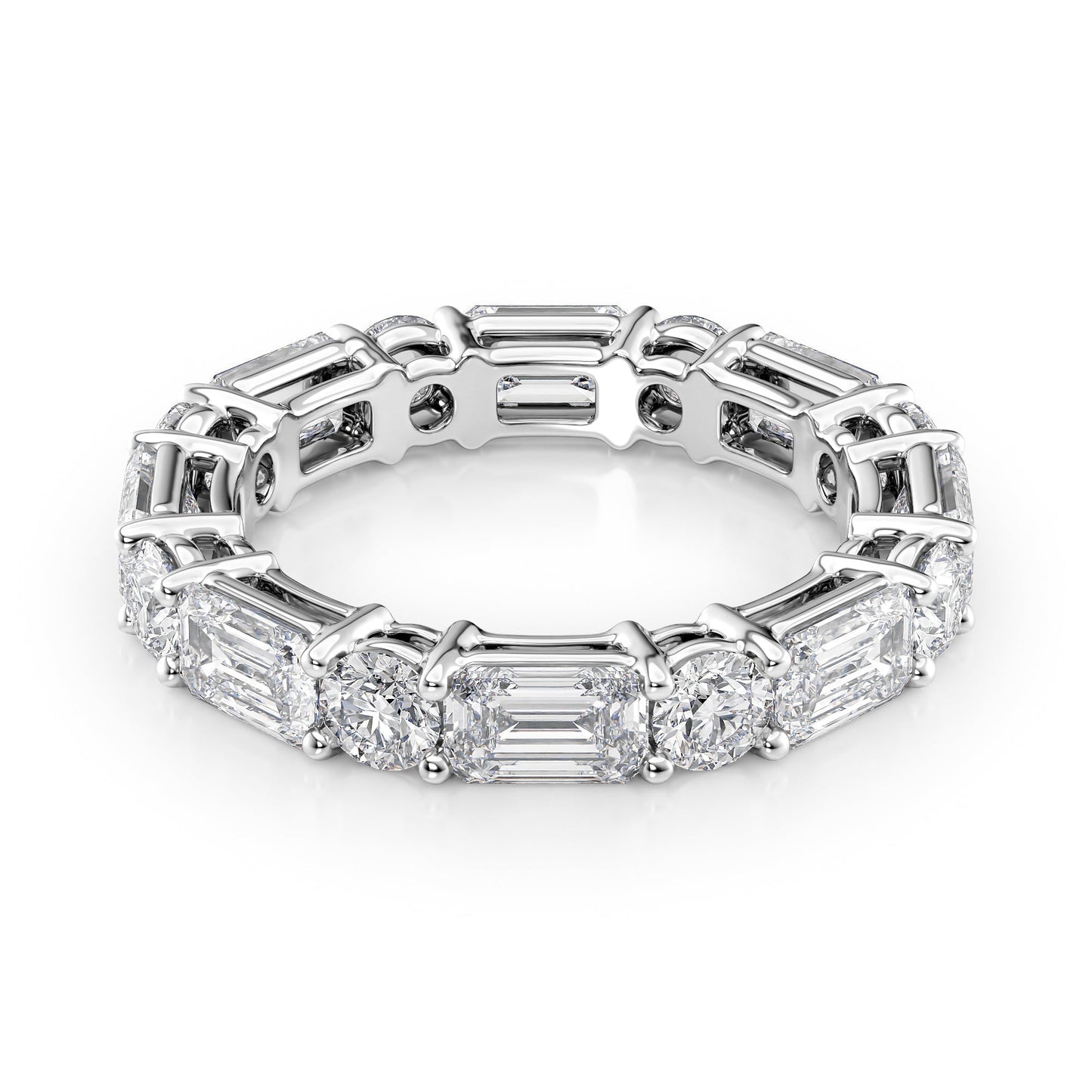 4.4ct Alya Round Cut Moissanite Ring - Silver