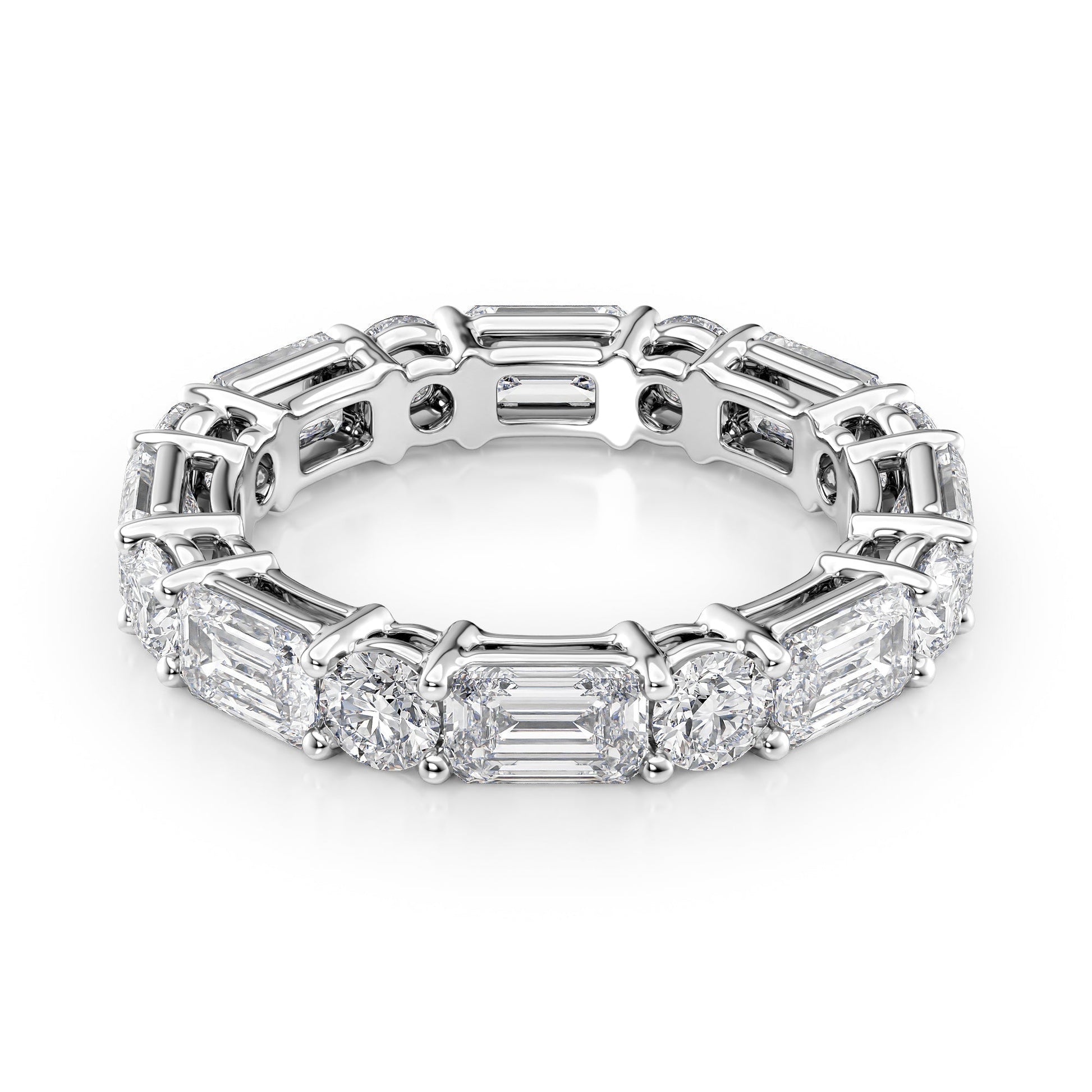 4.4ct Alya Round Cut Moissanite Ring - Silver
