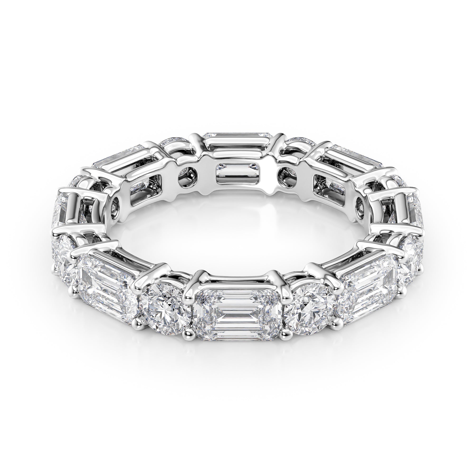 4.4ct Alya Round Cut Moissanite Ring - Silver