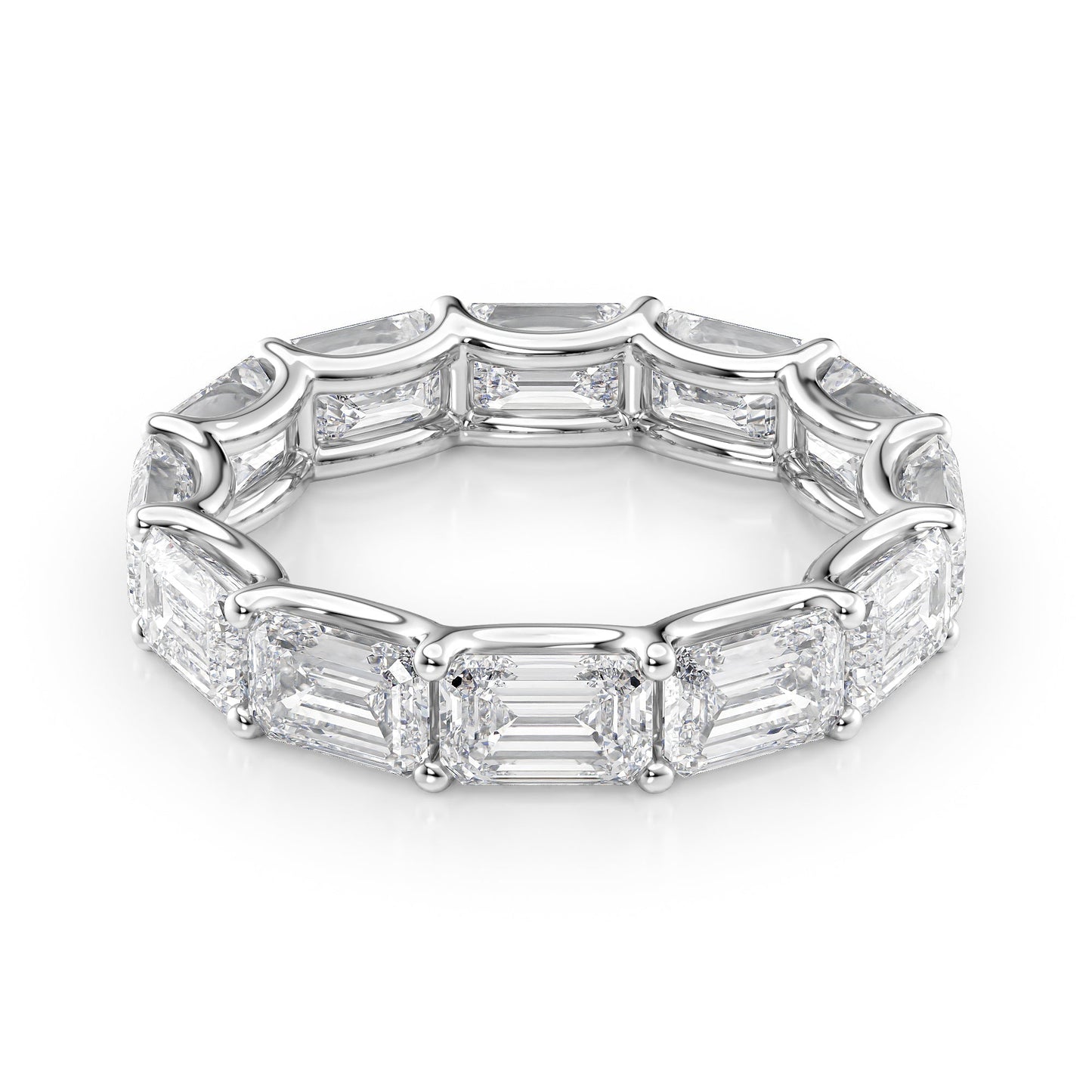 6ct Stefanida Emerald Cut Moissanite Ring - Silver