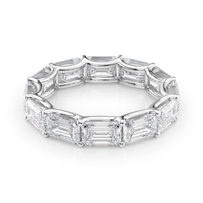 6ct Stefanida Emerald Cut Moissanite Ring - Silver