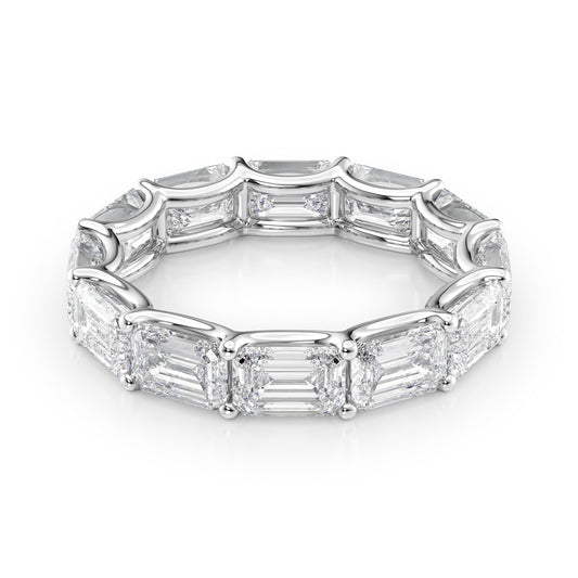 6ct Stefanida Emerald Cut Moissanite Ring - Silver