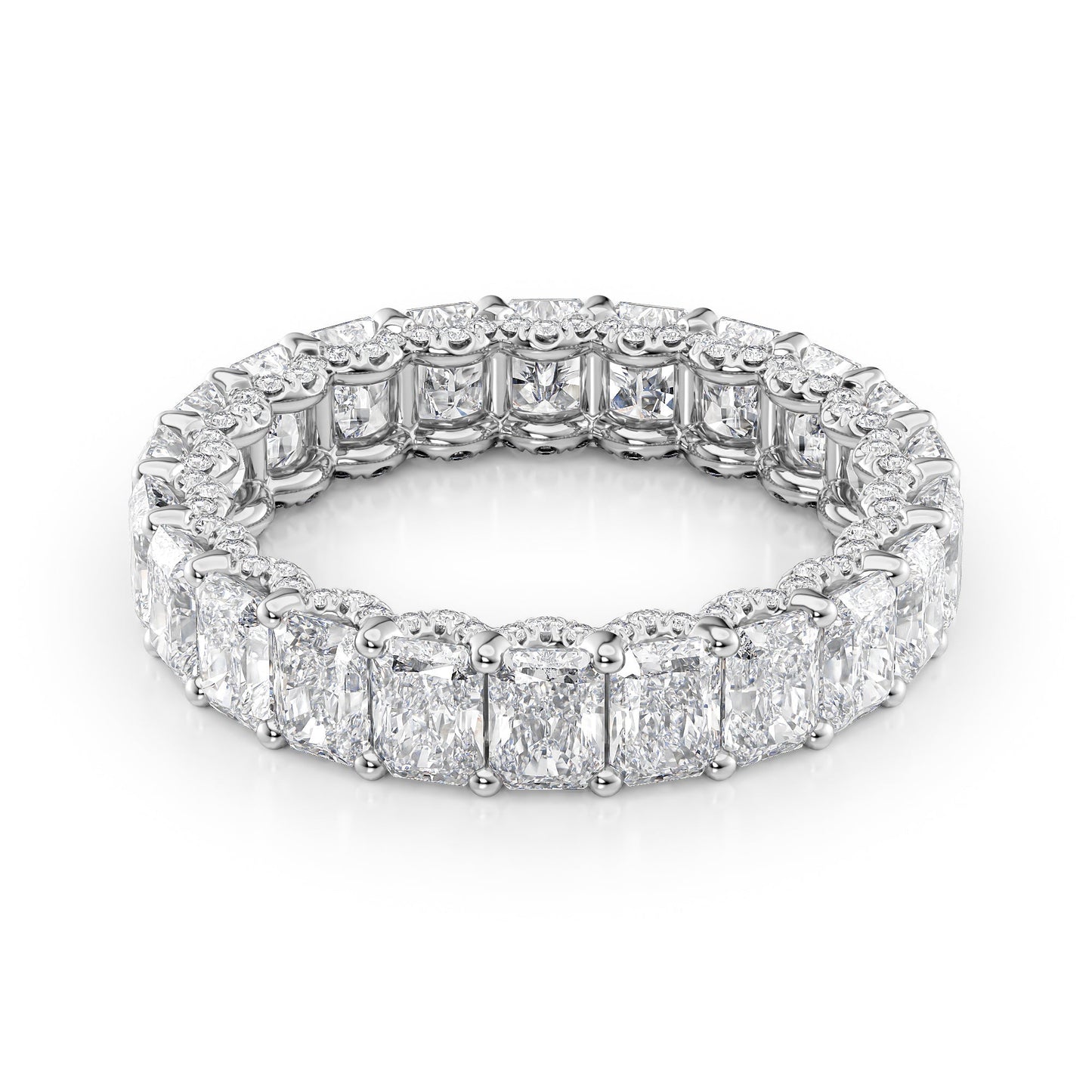 4.3ct Bena Round Cut Moissanite Ring - Silver