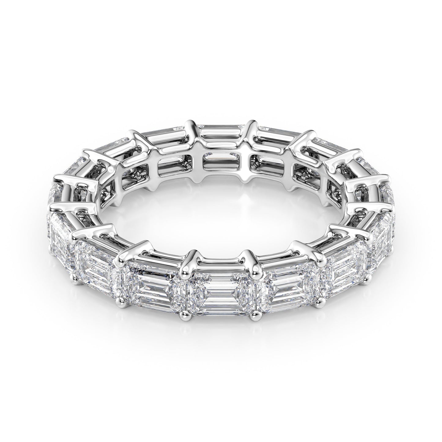 4.5ct Kristina Emerald Cut Moissanite Ring - Silver