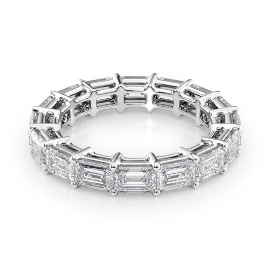 4.5ct Kristina Emerald Cut Moissanite Ring - Silver