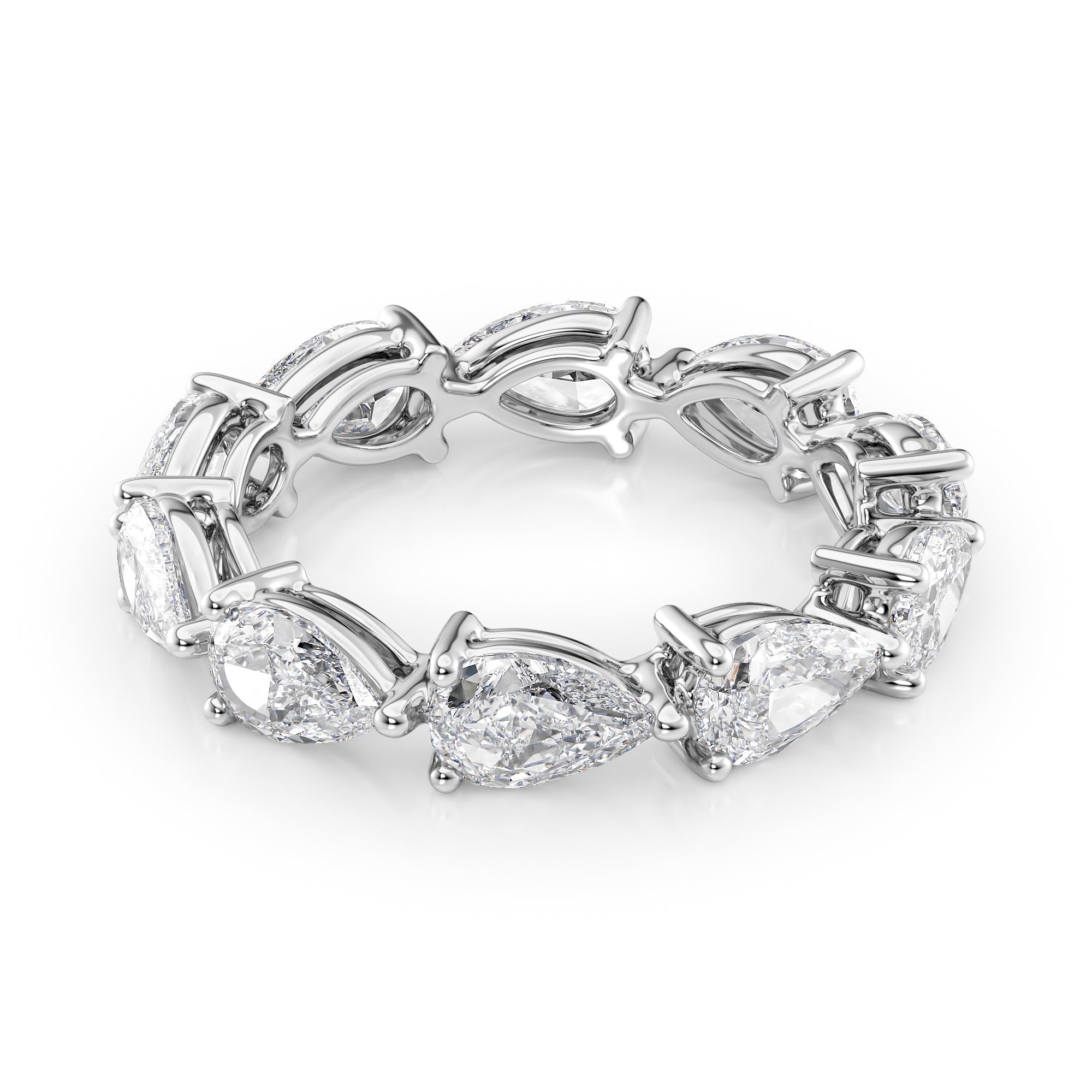 3.5ct Varena Pear Cut Moissanite Ring - Silver