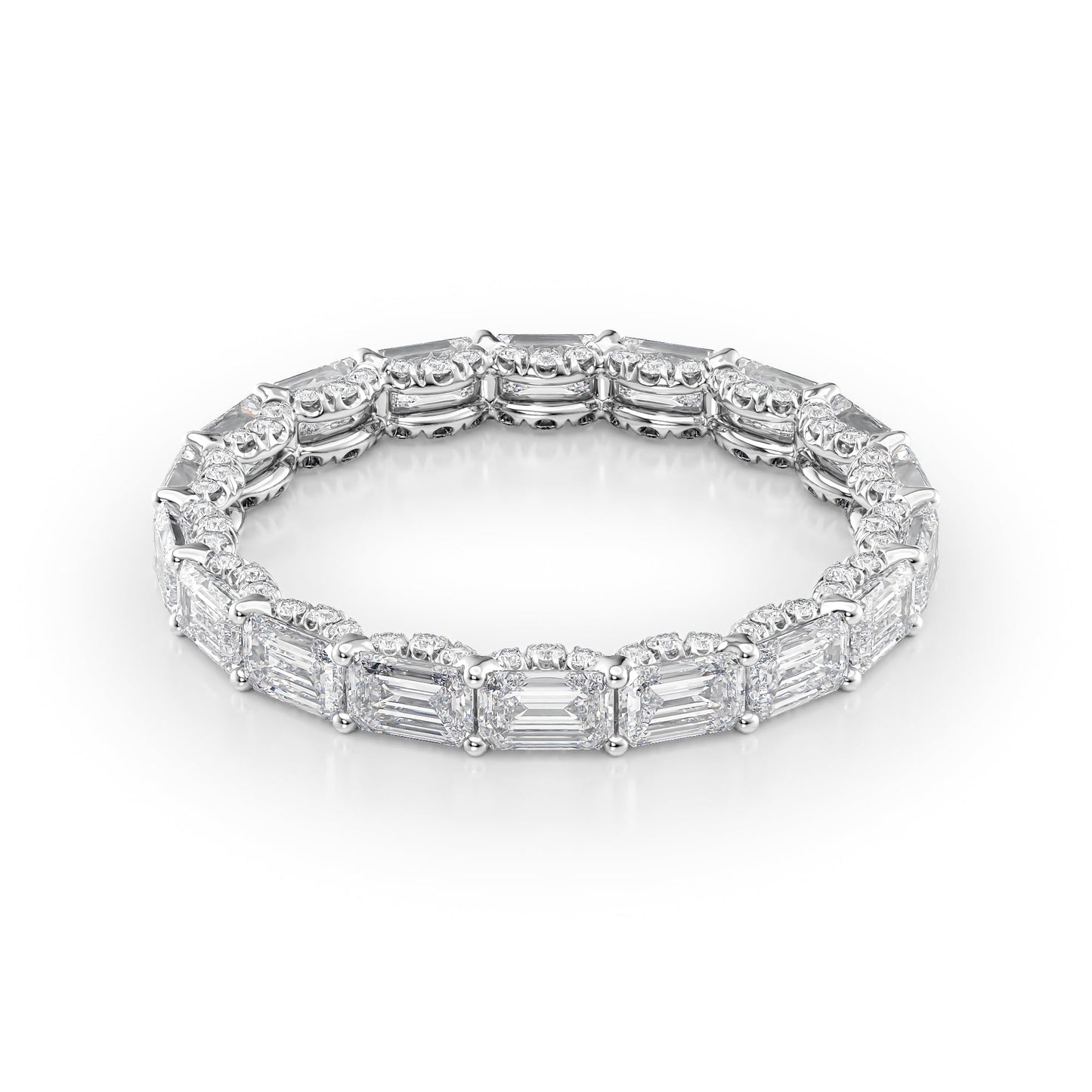2.8ct Numara Emerald Cut Moissanite Ring - Silver