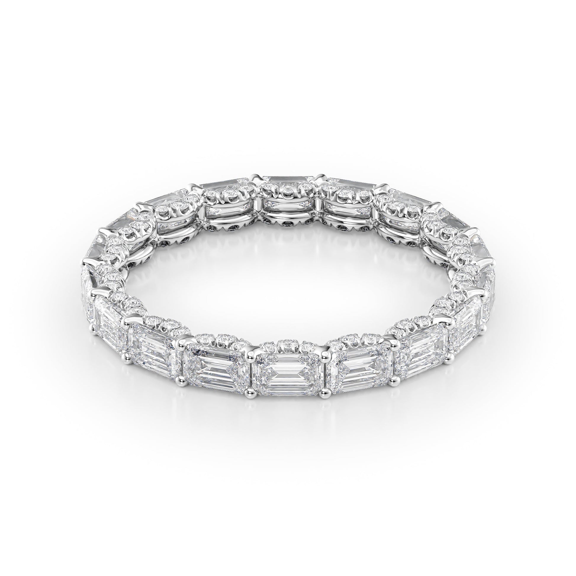 2.8ct Numara Emerald Cut Moissanite Ring - Silver