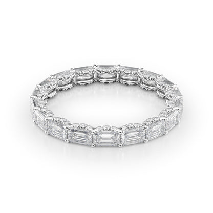 2.8ct Numara Emerald Cut Moissanite Ring - Silver