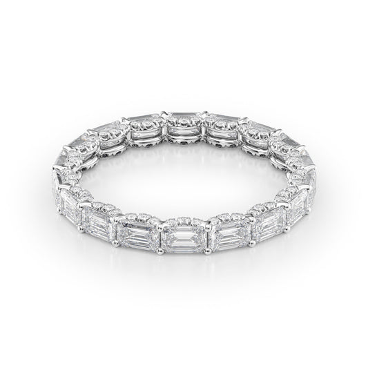2.8ct Numara Emerald Cut Moissanite Ring - Silver