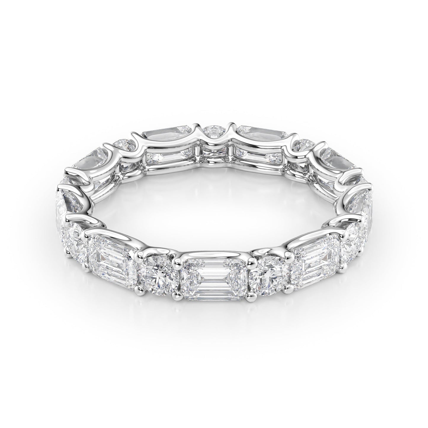 3.5ct Sarisa Round Cut Moissanite Ring - Silver