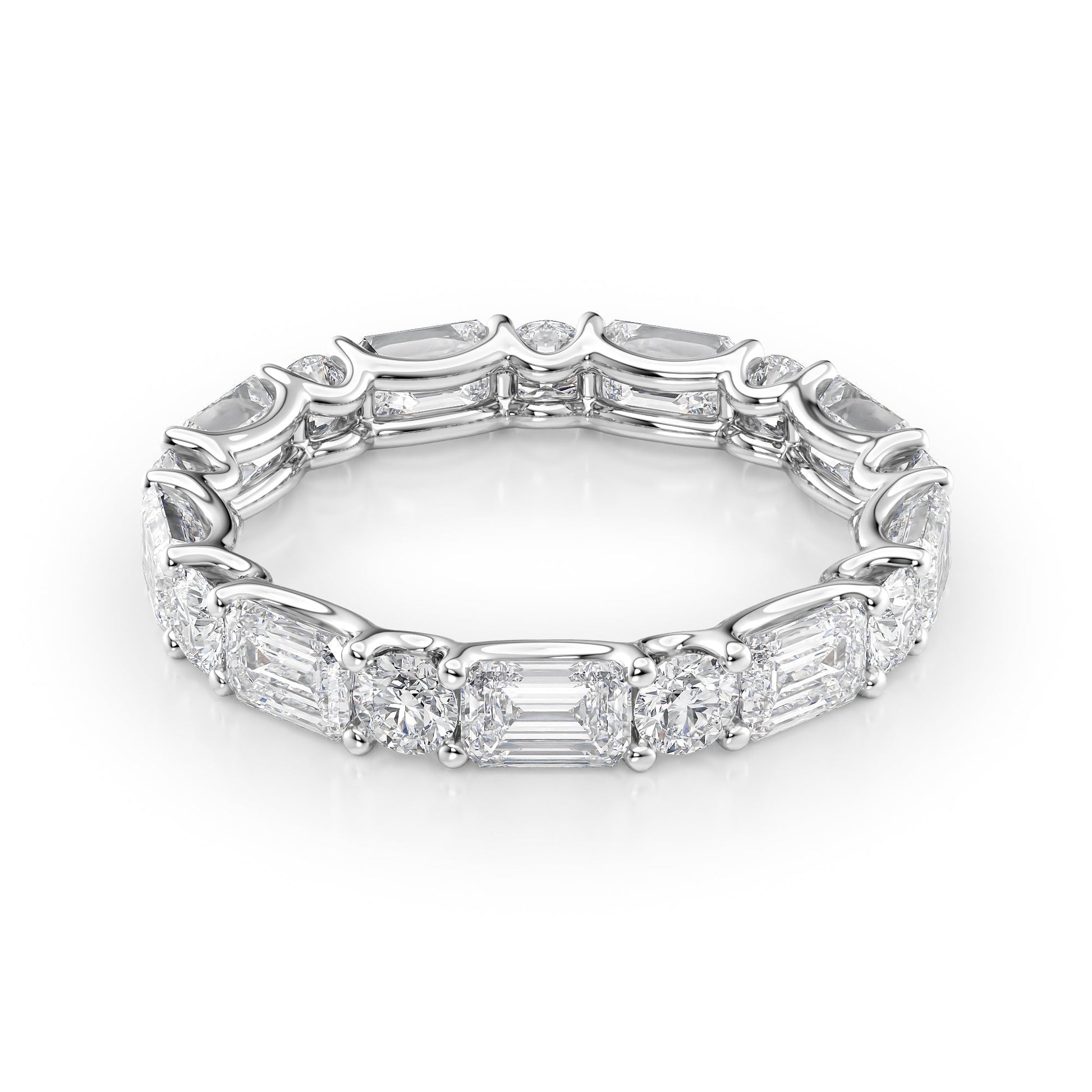 3.5ct Sarisa Round Cut Moissanite Ring - Silver