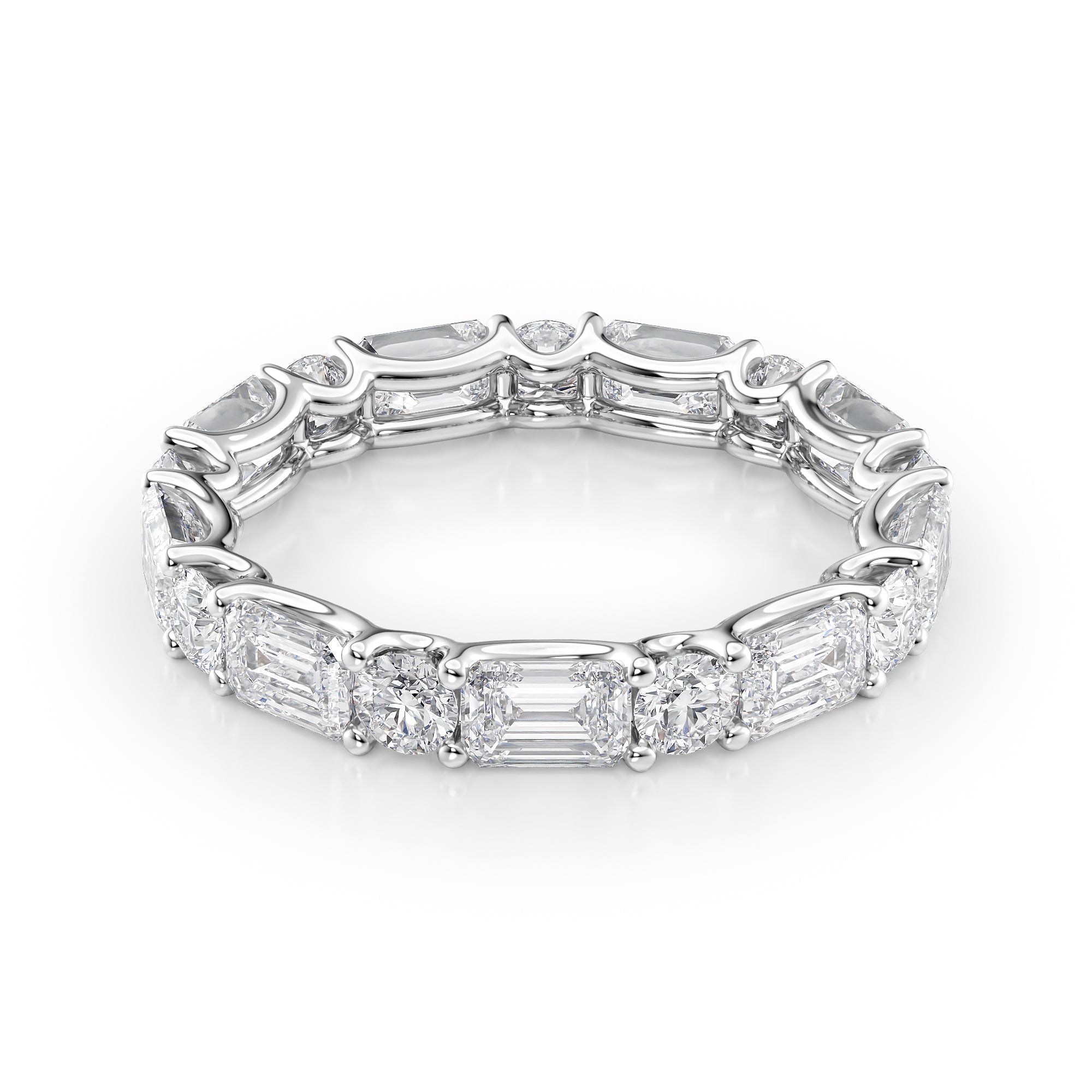 3.5ct Sarisa Round Cut Moissanite Ring - Silver