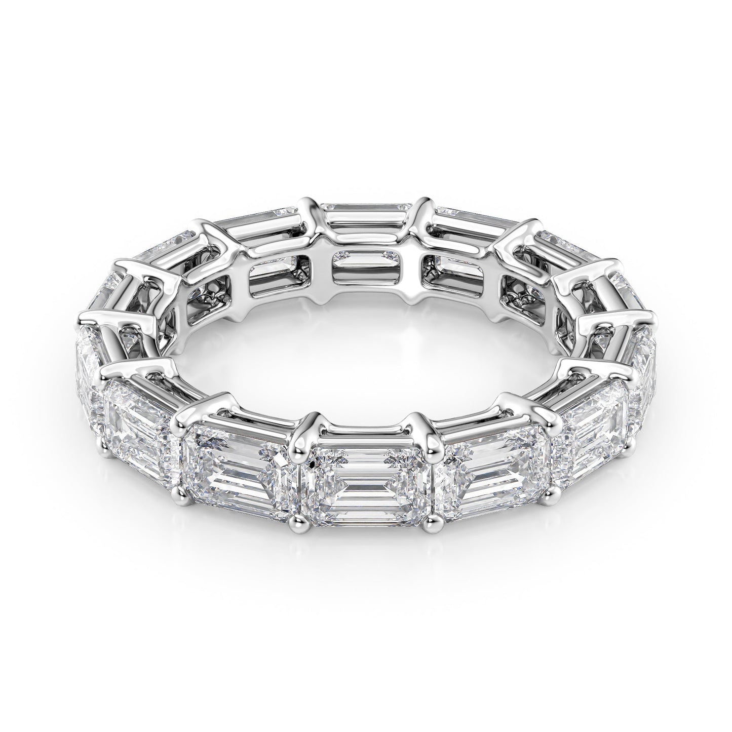 5ct Genara Emerald Cut Moissanite Ring - Silver