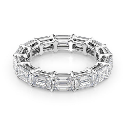 5ct Genara Emerald Cut Moissanite Ring - Silver
