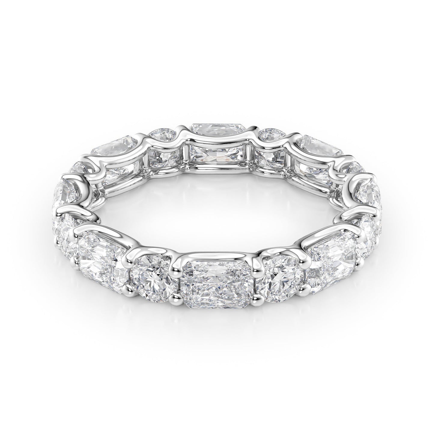 3.7ct Anise Round Cut Moissanite Ring - Silver