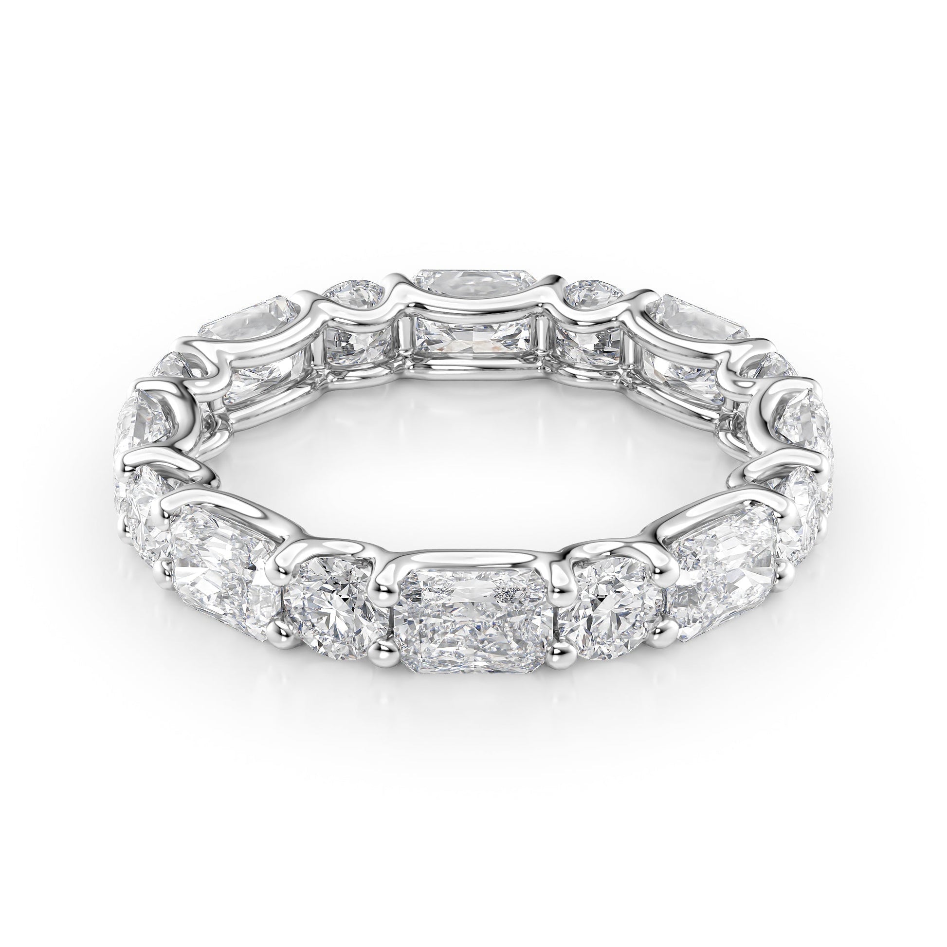 3.7ct Anise Round Cut Moissanite Ring - Silver