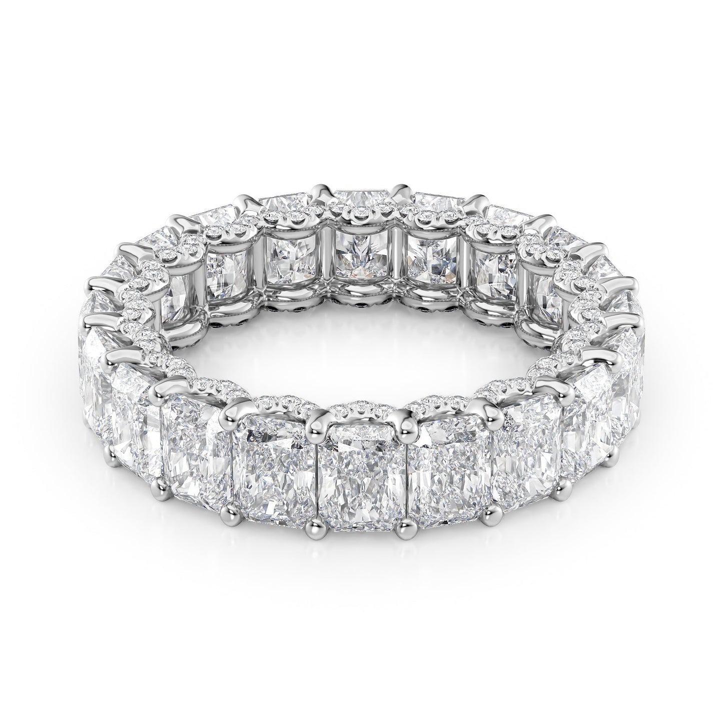 6.3ct Marika Round Cut Moissanite Ring - Silver