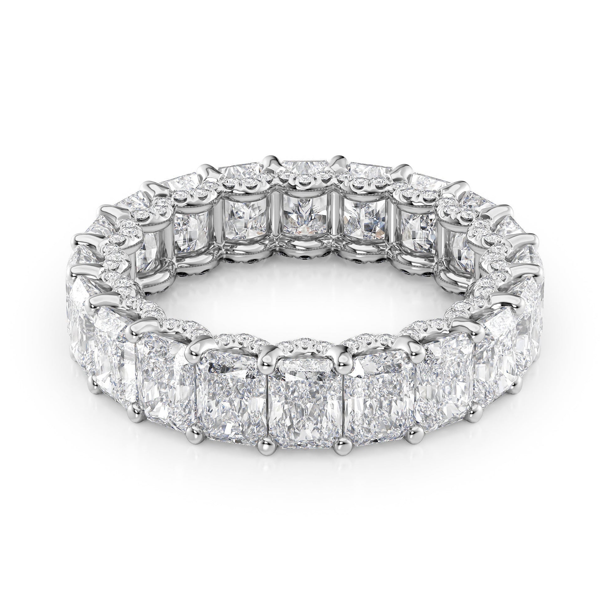 6.3ct Marika Round Cut Moissanite Ring - Silver