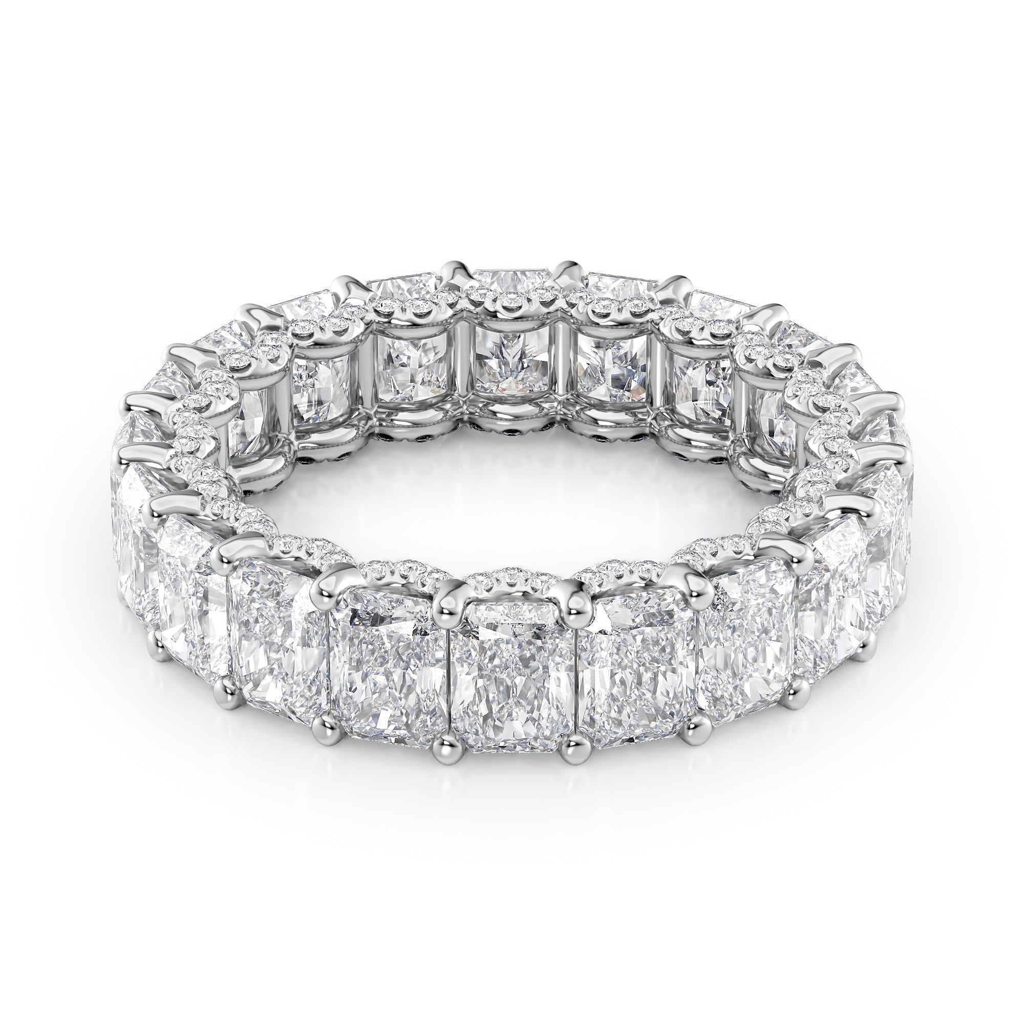 6.3ct Marika Round Cut Moissanite Ring - Silver