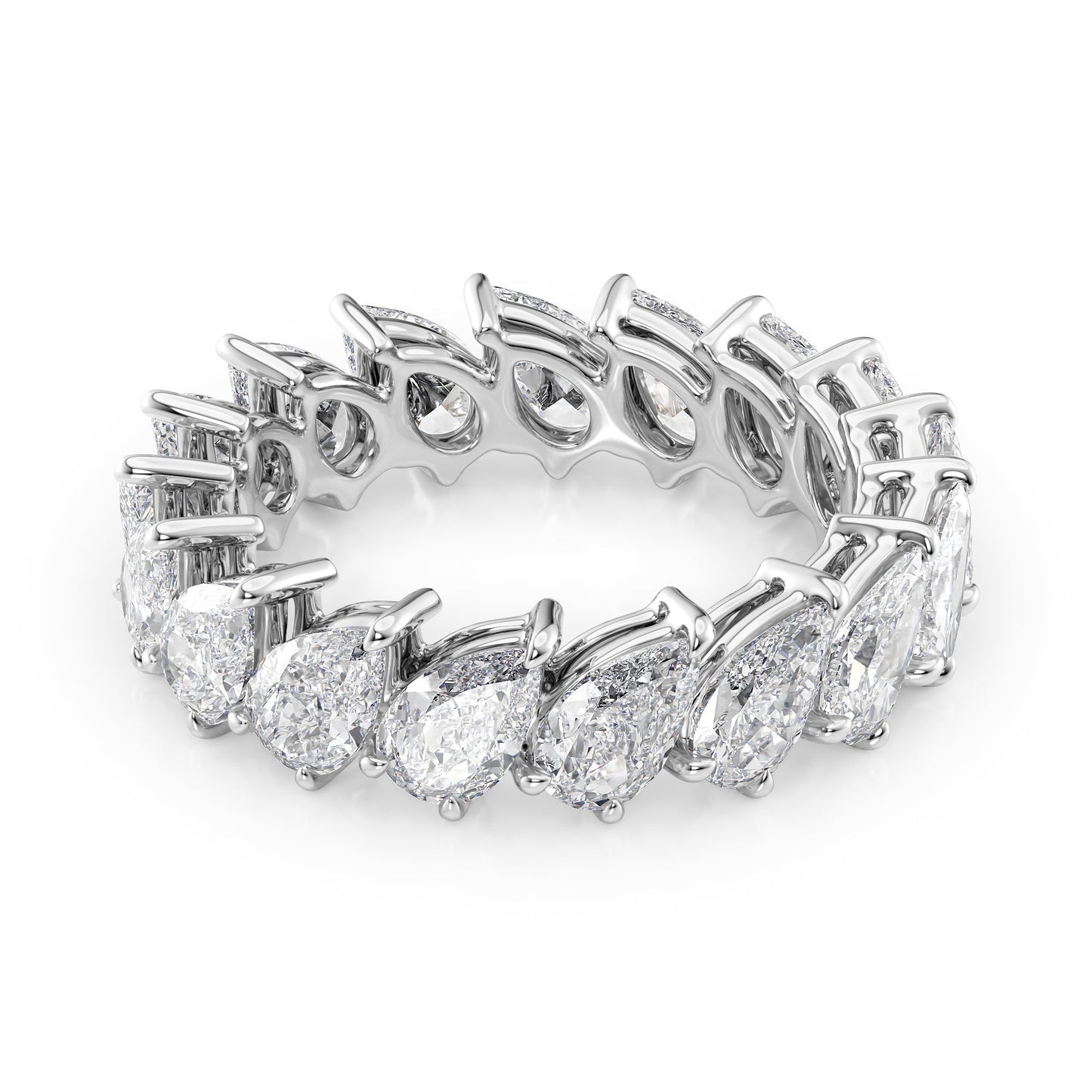 4ct Zuna Pear Cut Moissanite Ring - Silver