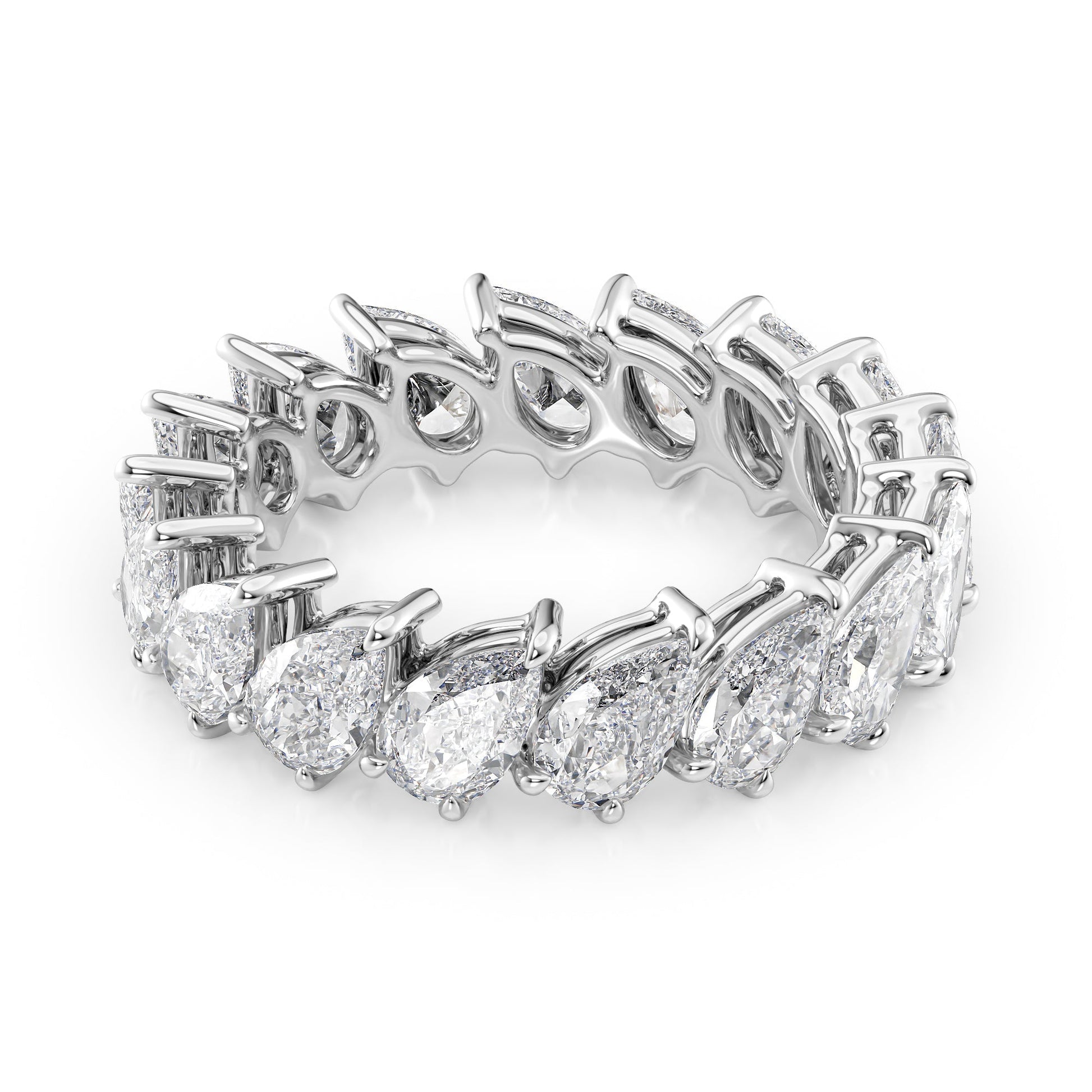 4ct Zuna Pear Cut Moissanite Ring - Silver