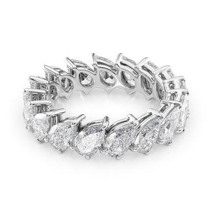 4ct Zuna Pear Cut Moissanite Ring - Silver