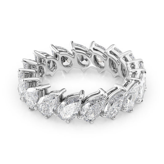 4ct Zuna Pear Cut Moissanite Ring - Silver