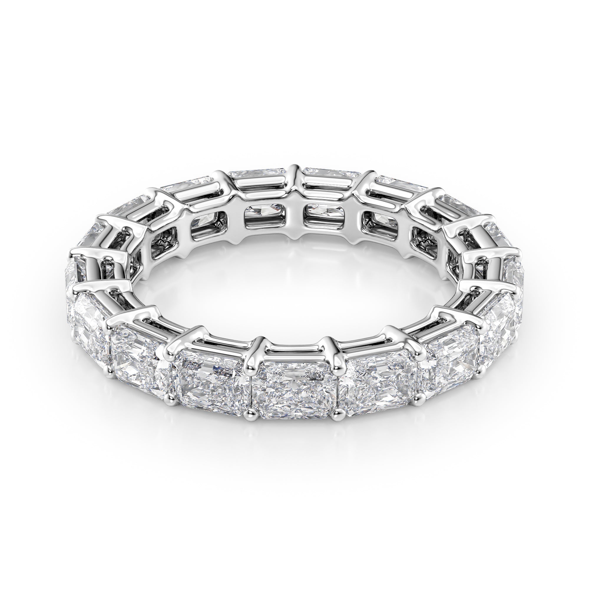 2ct Euphemia Radiant Cut Moissanite Ring - Silver