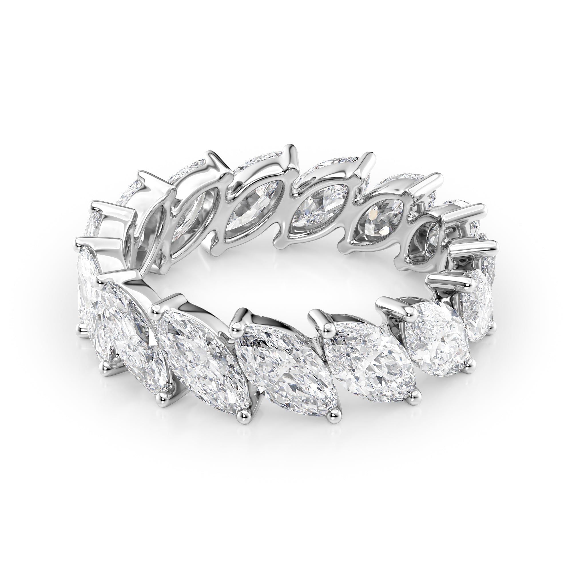 5ct Daylina Marquise Cut Moissanite Ring - Silver
