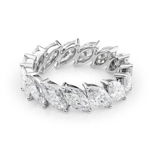 5ct Daylina Marquise Cut Moissanite Ring - Silver