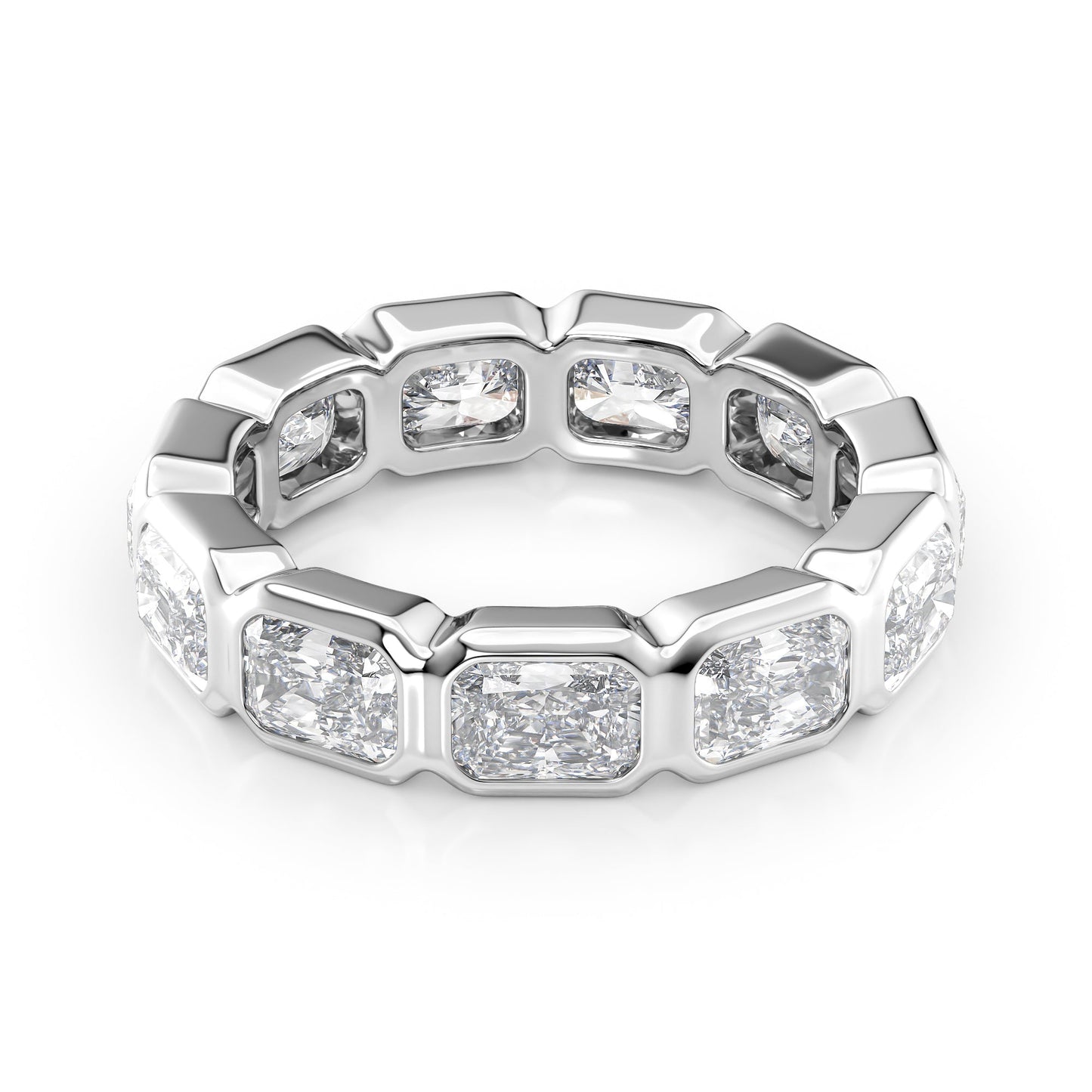 4.5ct Patricia Radiant Cut Moissanite Ring - Silver