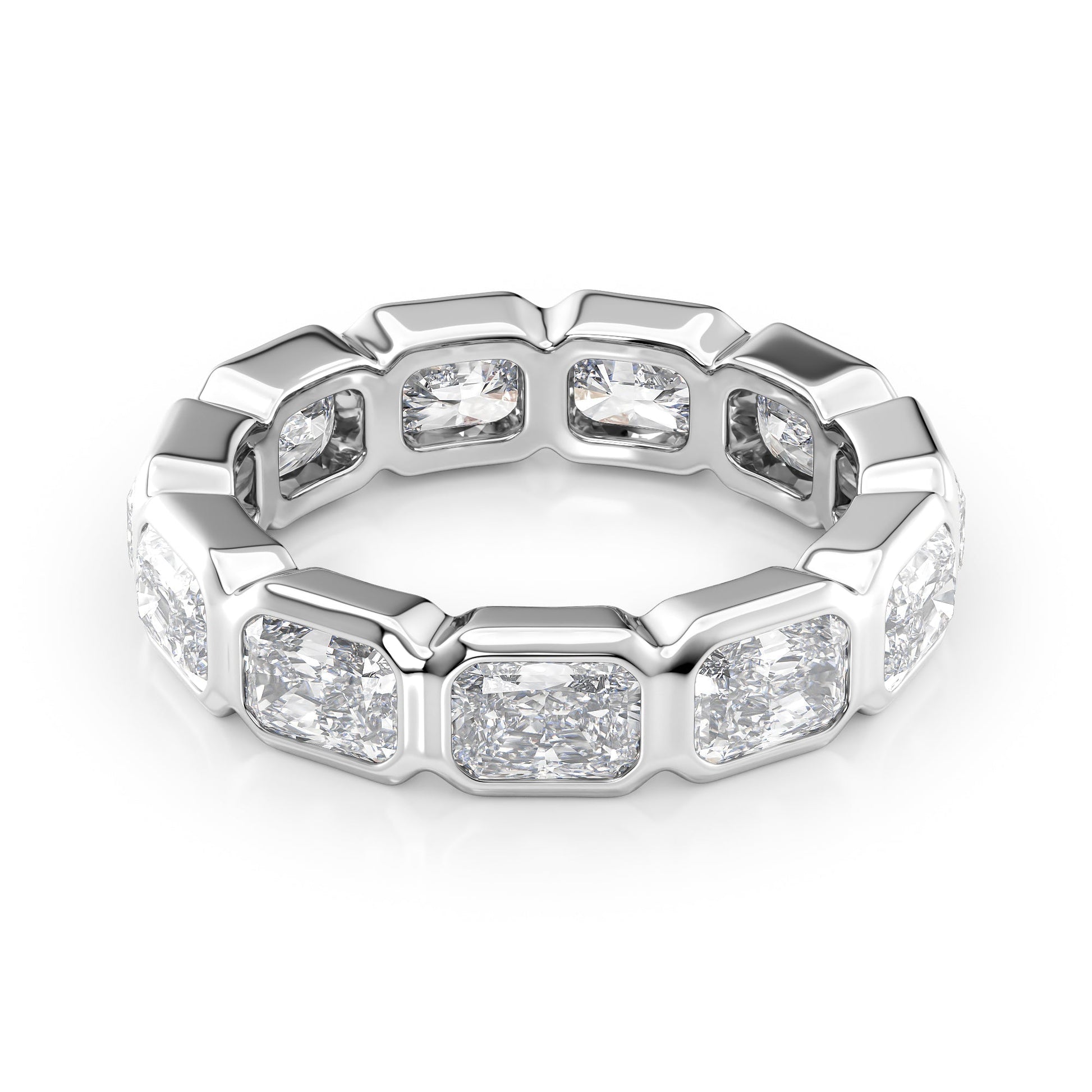 4.5ct Patricia Radiant Cut Moissanite Ring - Silver