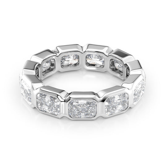 4.5ct Patricia Radiant Cut Moissanite Ring - Silver
